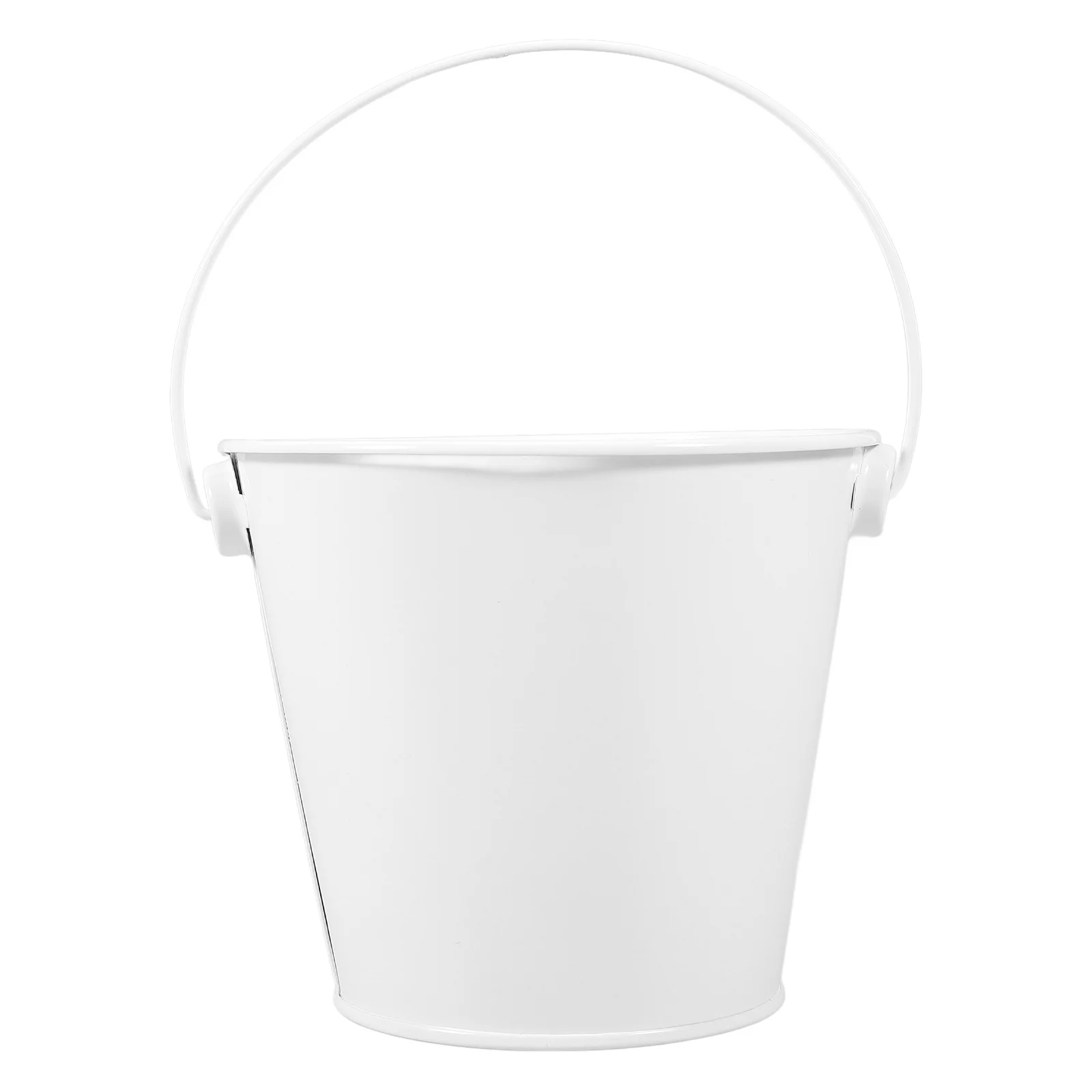 

Small Metal Bucket with Handle White Tin Pail for Grill Grease Catcher Oil Drip Pan High Temperature Resistant Large Capacity