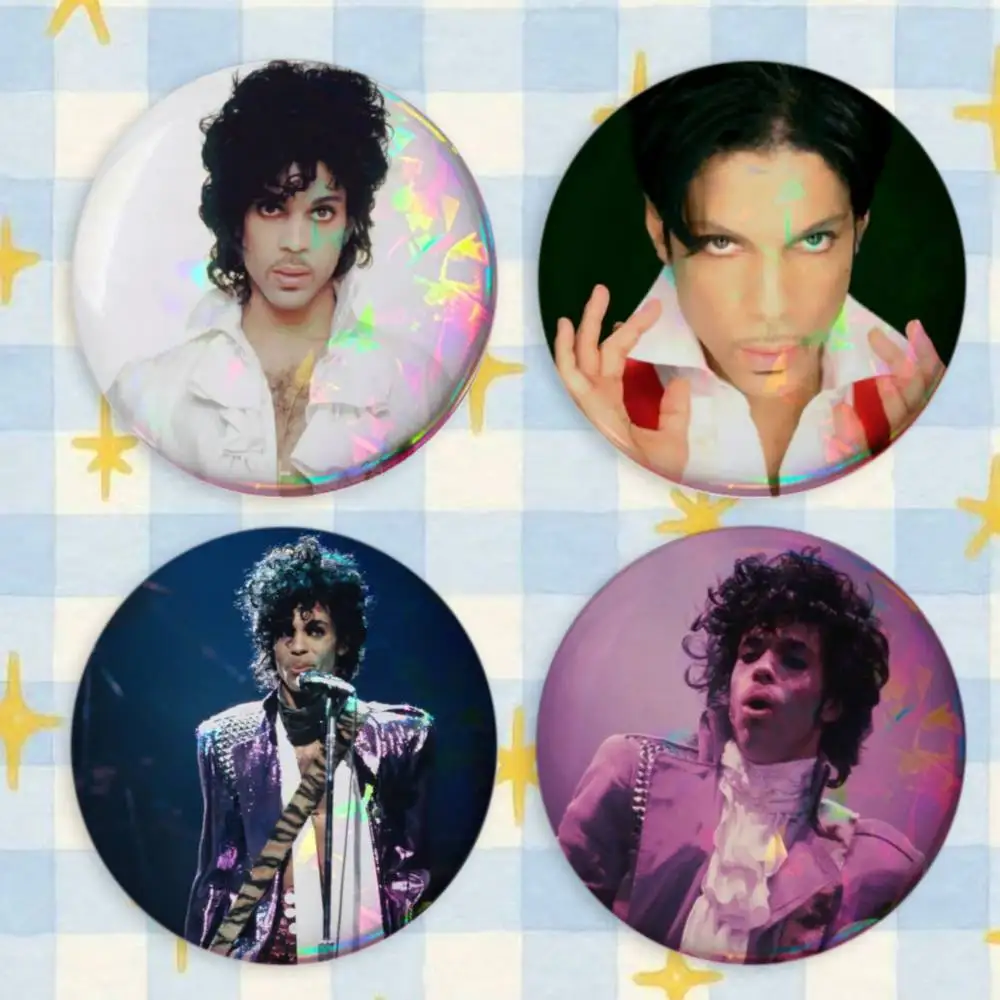 Singer Prince R-Rogers Nelson Brooches Stylish Ornament Pins Exquisite Round Badge Bag Accessories Jewelry Gifts