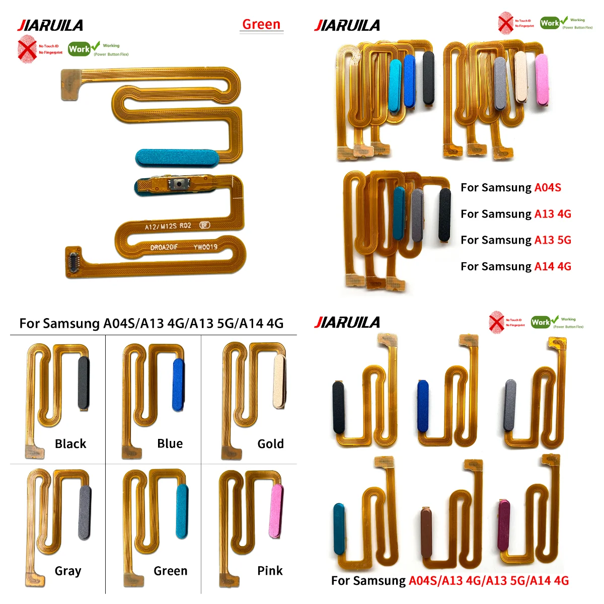 

For Samsung A04S A13 5G A14 4G Fingerprint Sensor Home Return Key Menu Button Flex Ribbon Cable