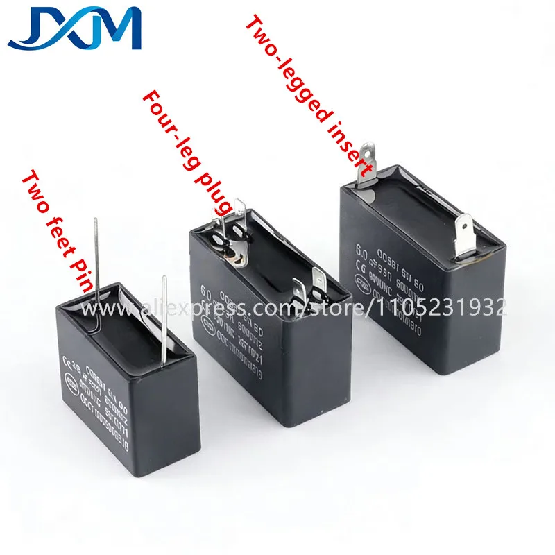2pcs/lot CBB61 Fan Air Conditioner Starting Capacitor 450V 1 1.2 1.5 2 2.5 3.5 4.5 5 6 8 10UF Ceiling Fan Hood Motor Capacitor