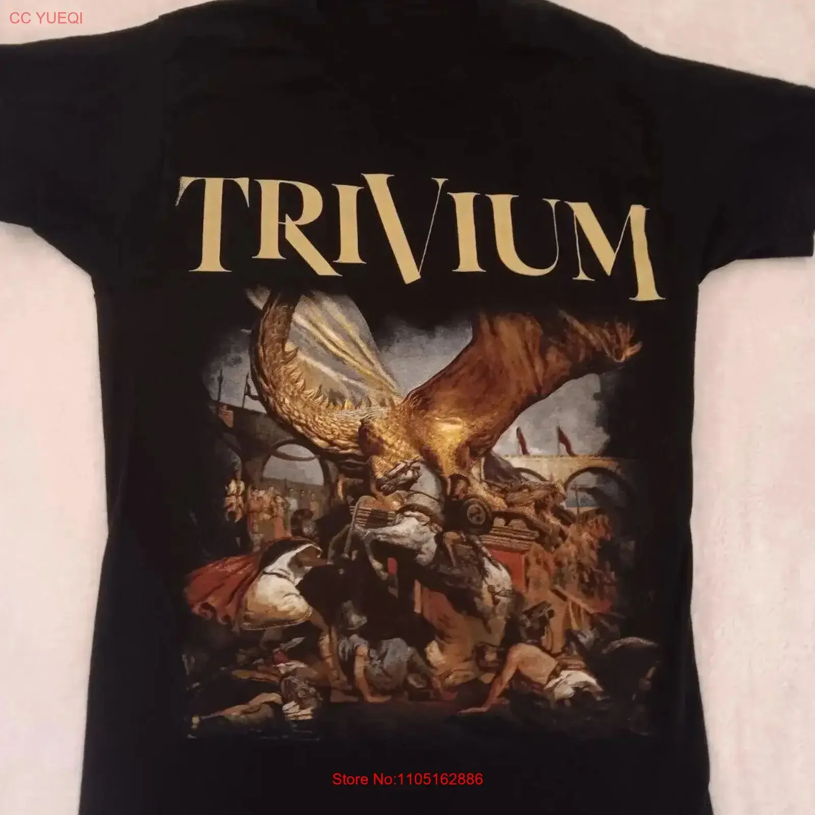 تي شيرت Trivium Band للبالغين S أسود معدني ثقيل كاجوال للرجال عتيق مغسول وجيد التهوية ملابس الشارع الشهير لأزياء الارتداء اليومي #1