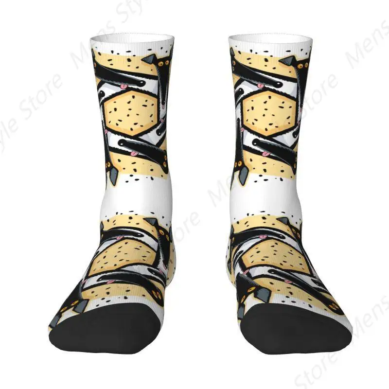 Fashion Mens Funny Cartoon Greyhound Dress Socks Unisex Warm Breathbale 3D Print Animal Whippet Dog Crew Socks