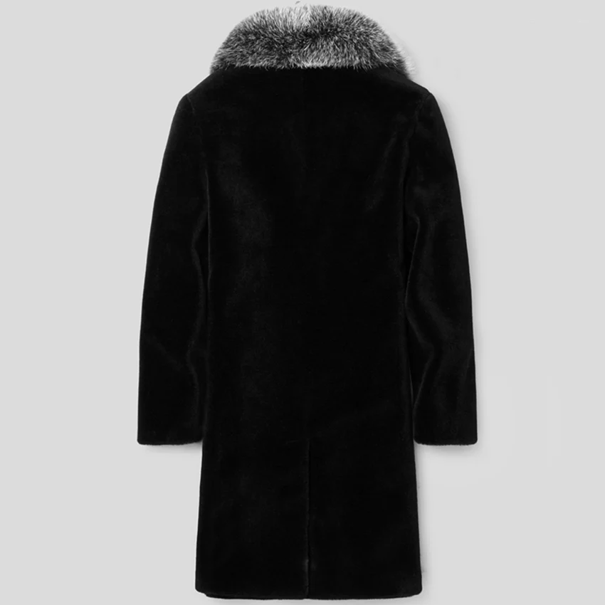 Men's Faux Fur Coat Winter 2026 Thicken Fluffy Long Sleeve Warm Outerwear Luxury Fur Bontjas Jacket Lapel Plush Windbreaker Coat