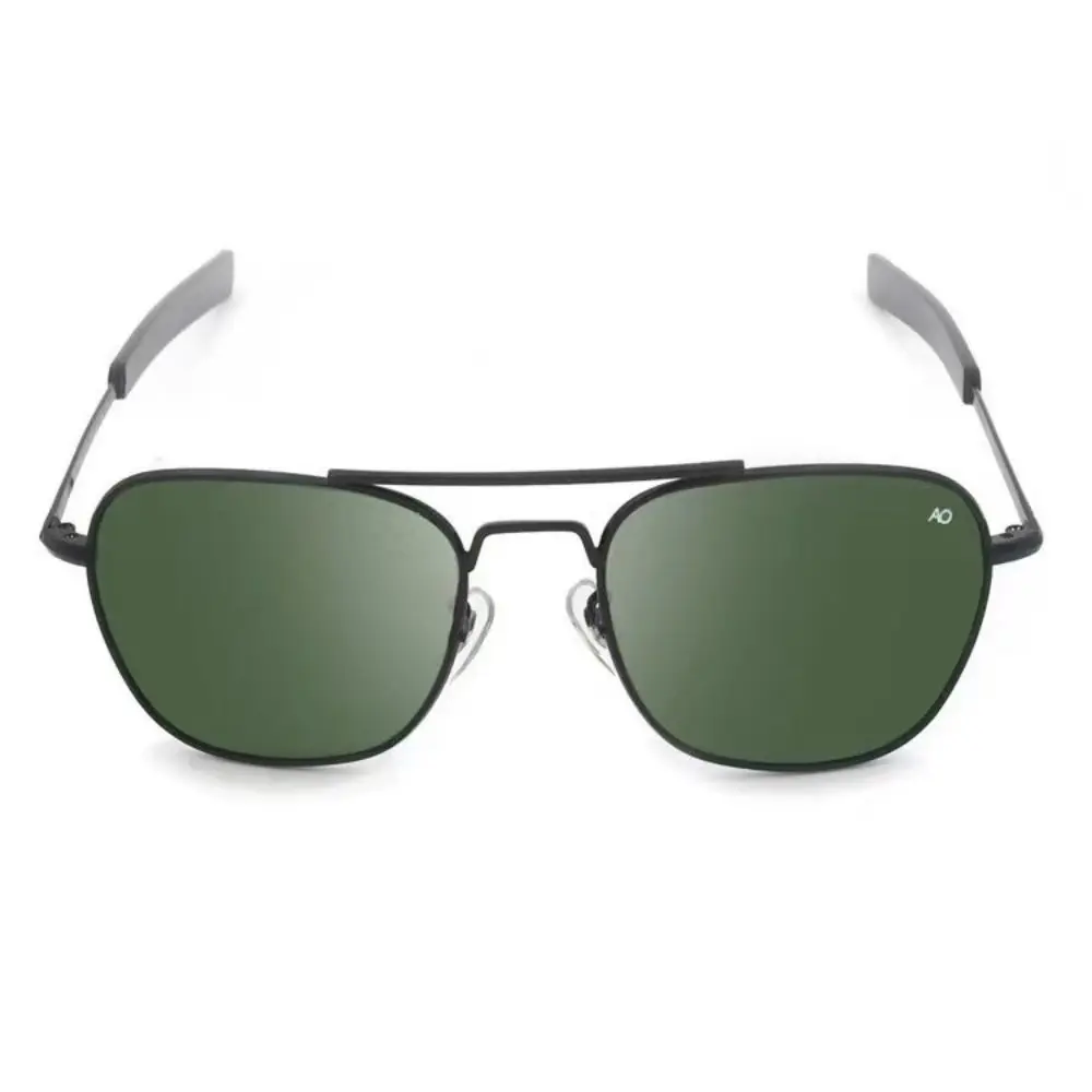 

Vintage Look AO Pilot Sunglasses Retro Optical Glass Lens Driving Shades Green Lens Male Design Luxury Sunglasses