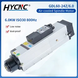 HQD 6KW CNC Spindle Motor  Air Cooled Cooling ATC Spindle Motor with 24000 380V for Router Engraving Machine