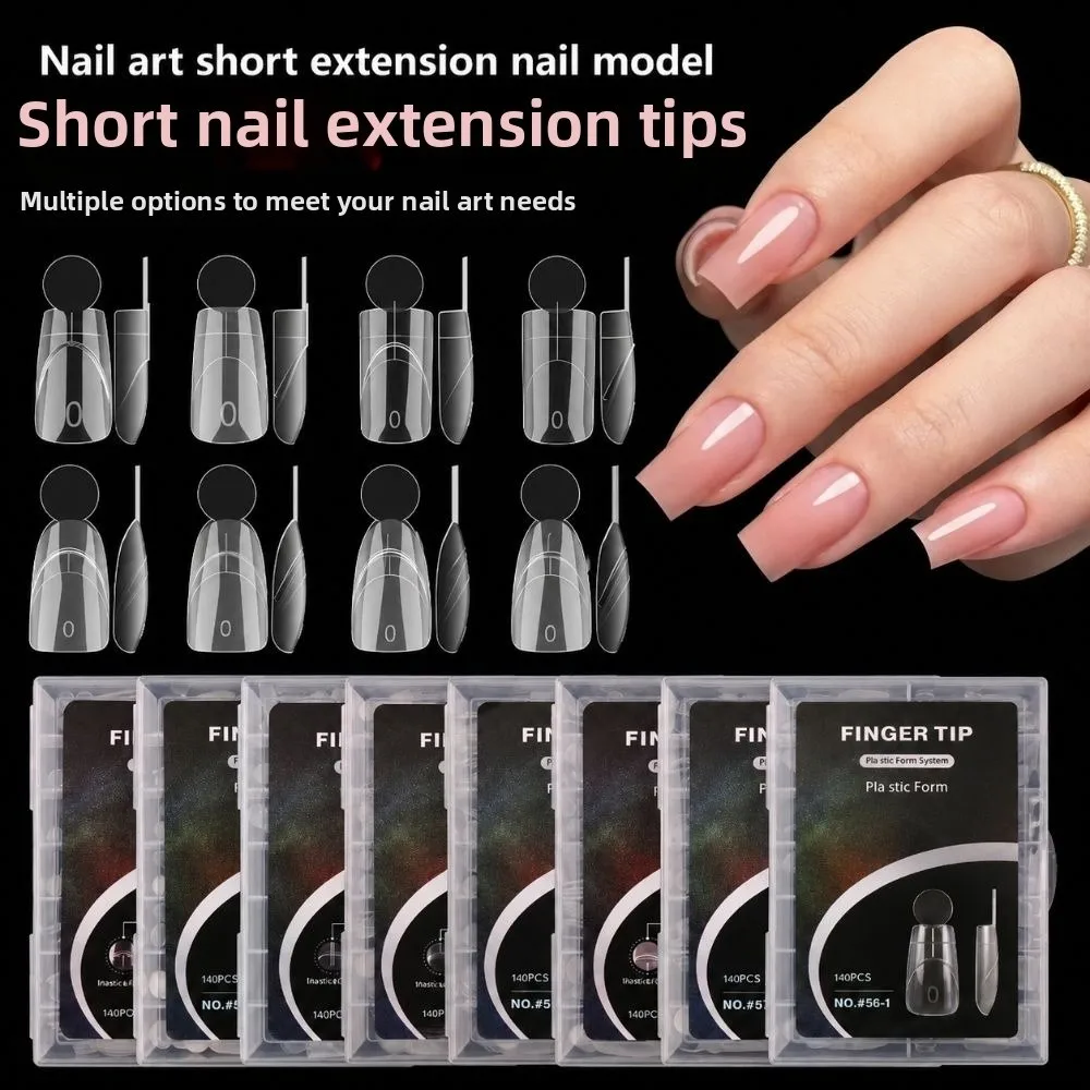 14 Sizes French Nail Dual Forms with Inner French Line Disposable Full Cover Dual Nail Molds Quick Extension