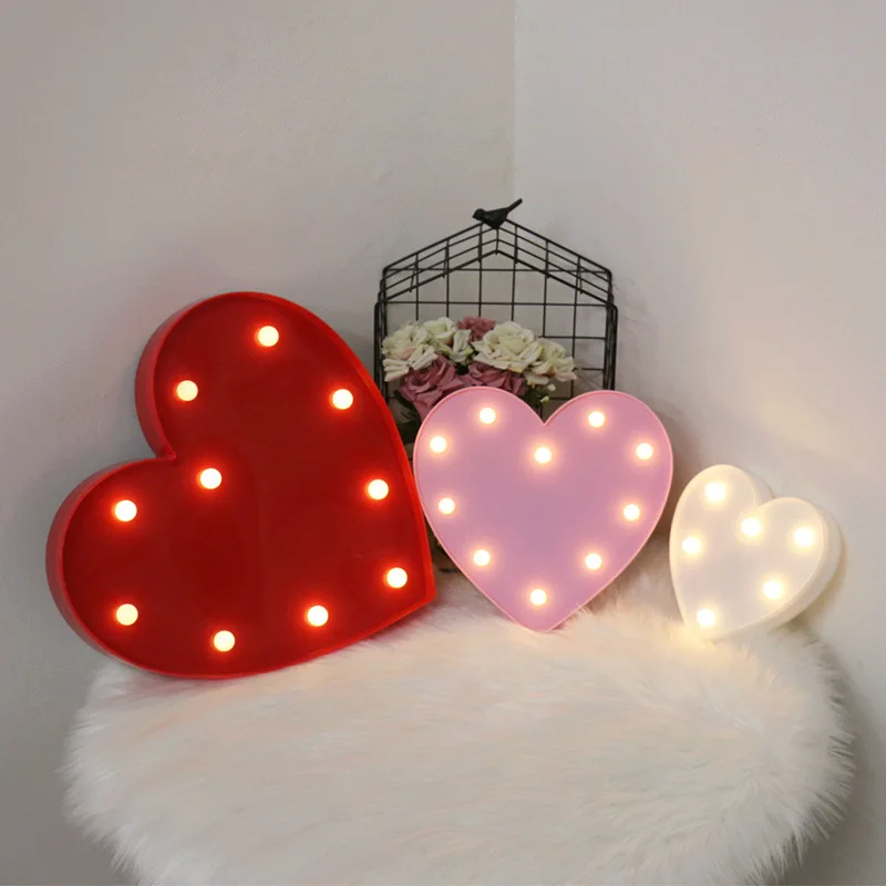 Love LED Night Lamp Romantic Valentine\'s Proposal 3D LOVE LED Letter Sign Night Light Party Baby Bedroom Decoration
