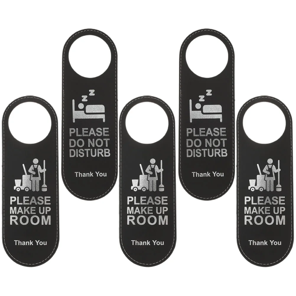 

5 Pcs Door Listing Barn Handles Hotel Hanger Sign The Double Sides Not Disturb Please Make up Room Baby