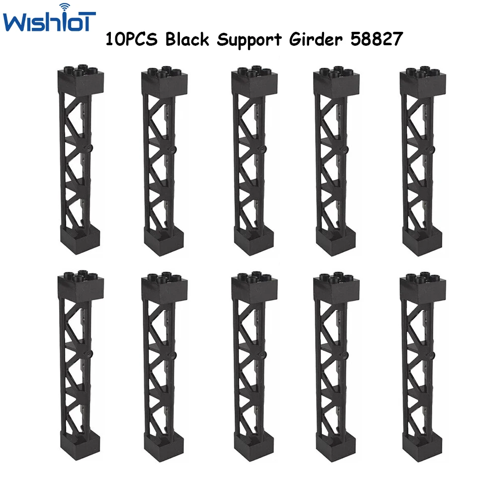 

10PCS Black Support Girder Triangular 2x2x10 Column Train Track Support Frame Compatible with legoeds MOC 58827 95347 4667463