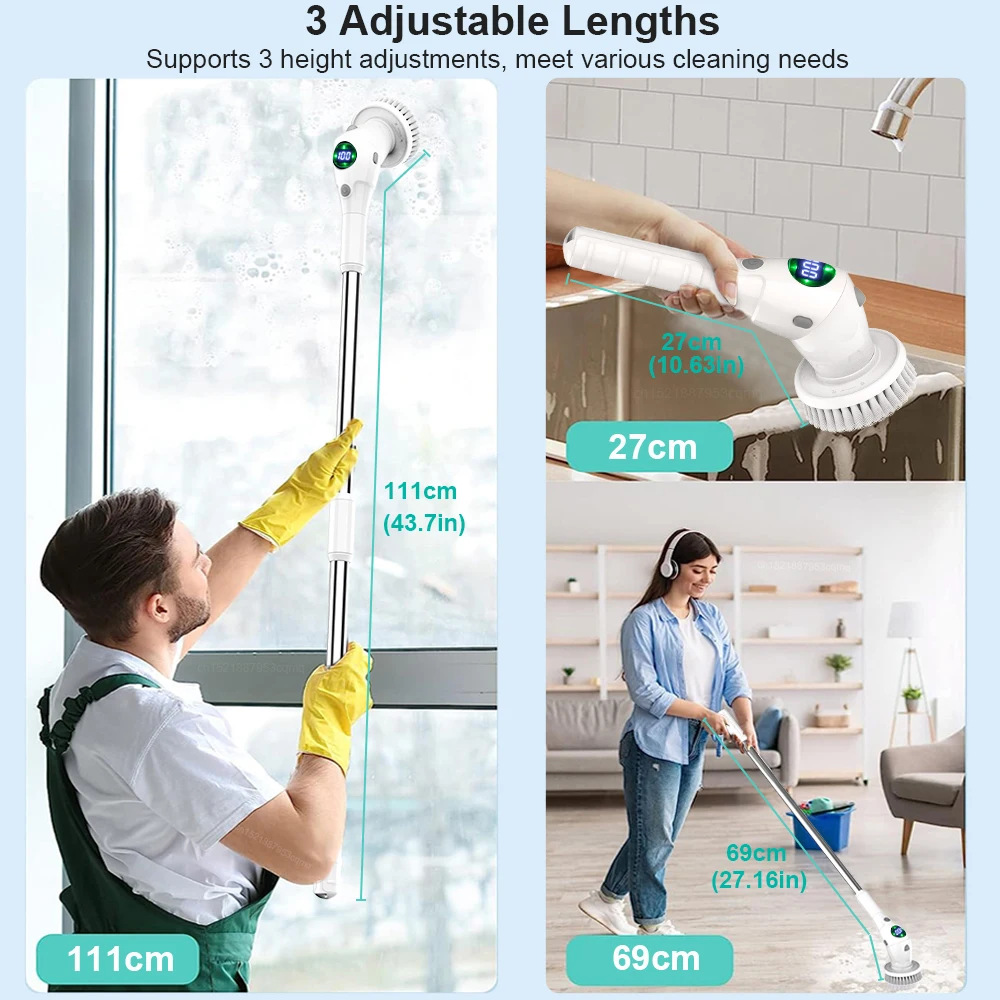 Electric Cleaning Brush Bathroom Toilet Cleaning Multifunctional Rotating Electric Cleaning Brush for Bathroom Toilet Window