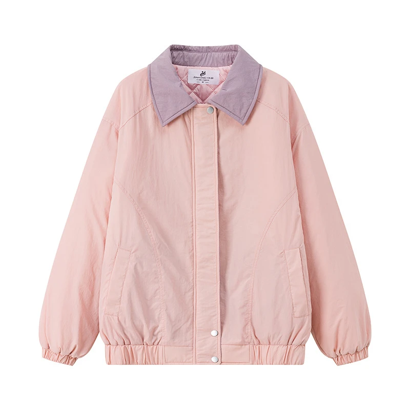 2025 New Lightweight Cotton Jacket Women Spring Autumn Coats Loose Versatile Lapel Long Sleeve Student Cotton Clothes Trendy