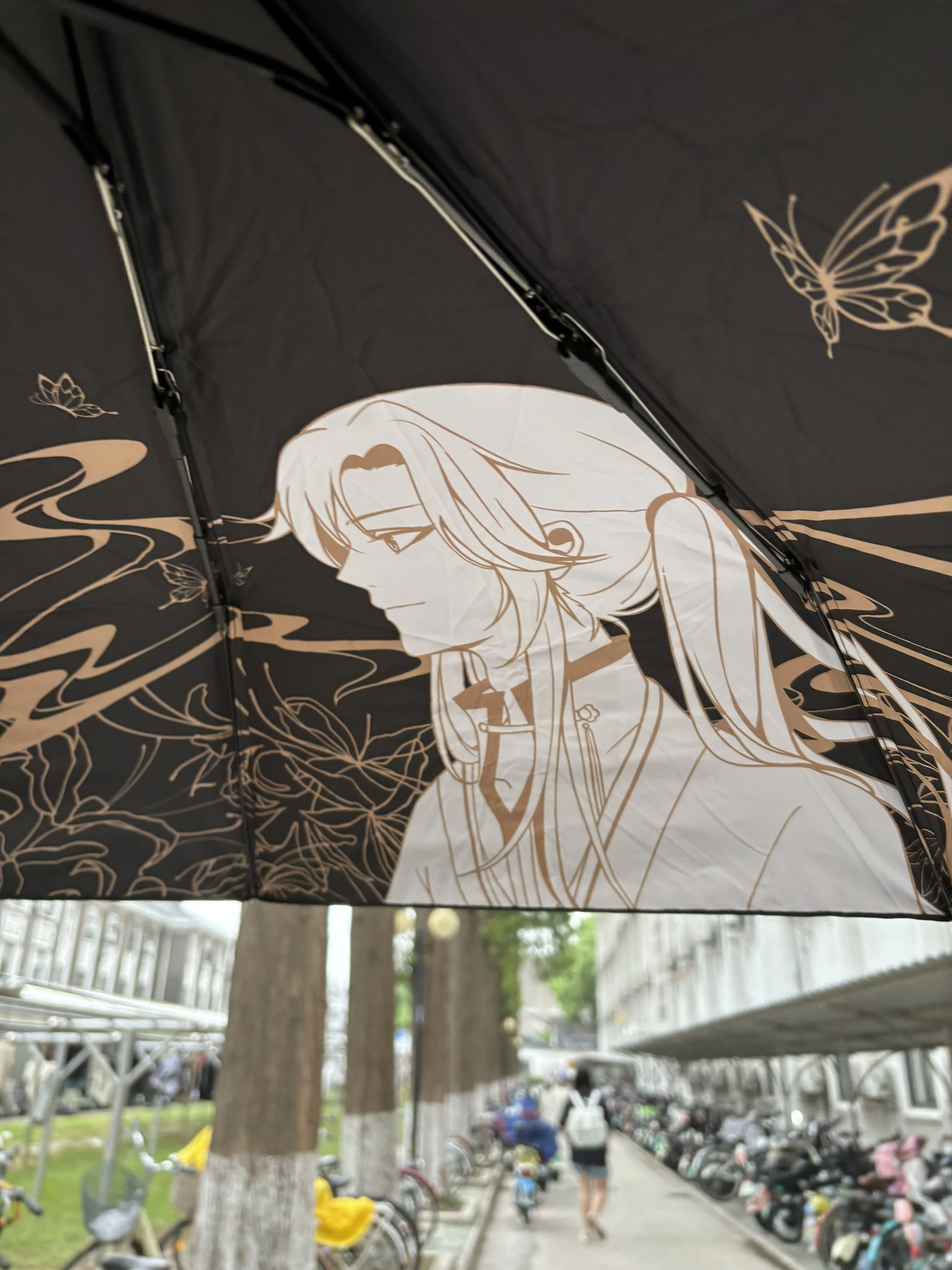 Genuine spot Tianguan Blessing Automatic Sunny Umbrella Surrounding Flower City Sunshade Black Umbrella Xie Lian Anime Gifts