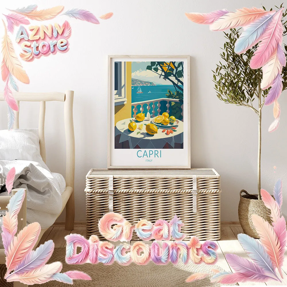 2026 Capri Lemons Wall Art La Dolce Vita Poster Canvas Print Painting Bedroom Study Studio Living Room Home Decor