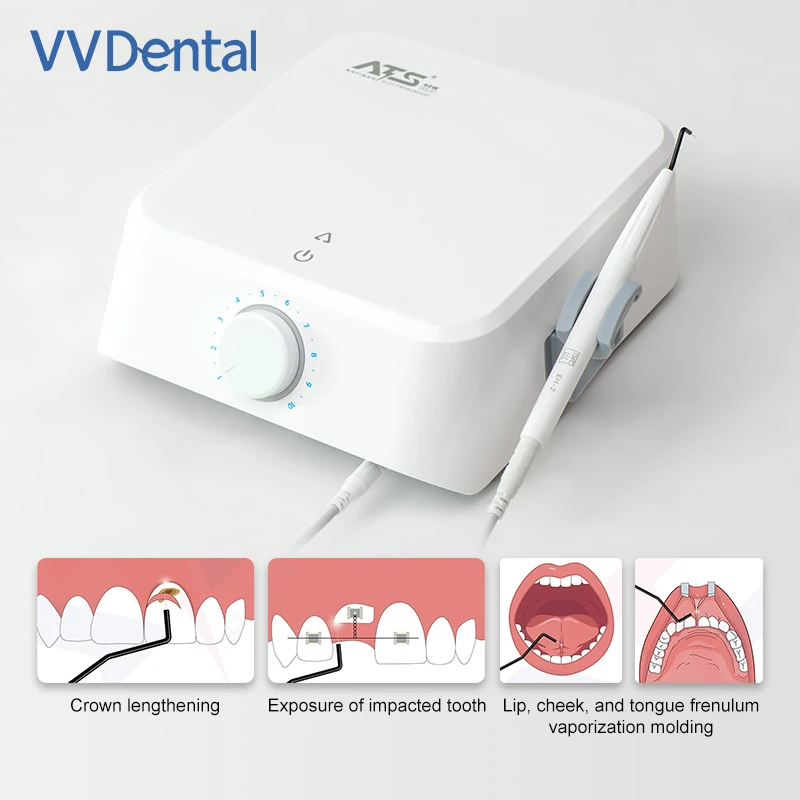 VVDental Electrosurgery Unit ATS-S1 40W High Frequency Electric Knife with 7 Electrodes Electrosurgery Scalpel Dental Equipment