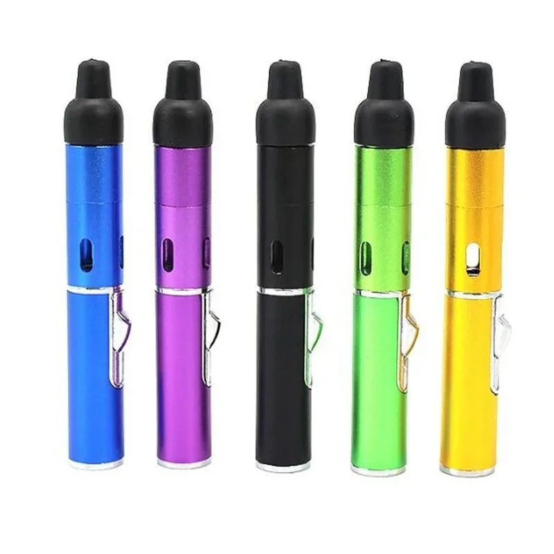 Metal Portable Long Pen Shaped Lighter, Inflatable Windproof Blue Flame  Ignition, Outdoor Camping, Kitchen Cooking, Versatile