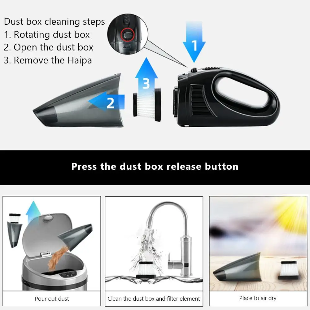 Car High-power Vacuum Cleaner Wireless Charging Handheld Wet And Dry Portable Vacuum Cleaner Highefficiency Filtration And Clean