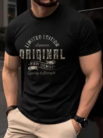 Men's Summer 100% Cotton Casual Fashion Retro Letter Printed Loose Breathable Round Neck Short Sleeve T-shirt 4