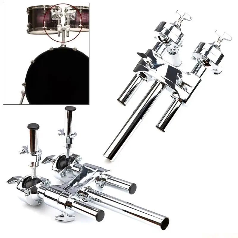 U2JB Drum Stand, Drum Mount Arm Double Drum Stand Shelf Percussion Instrument Parts