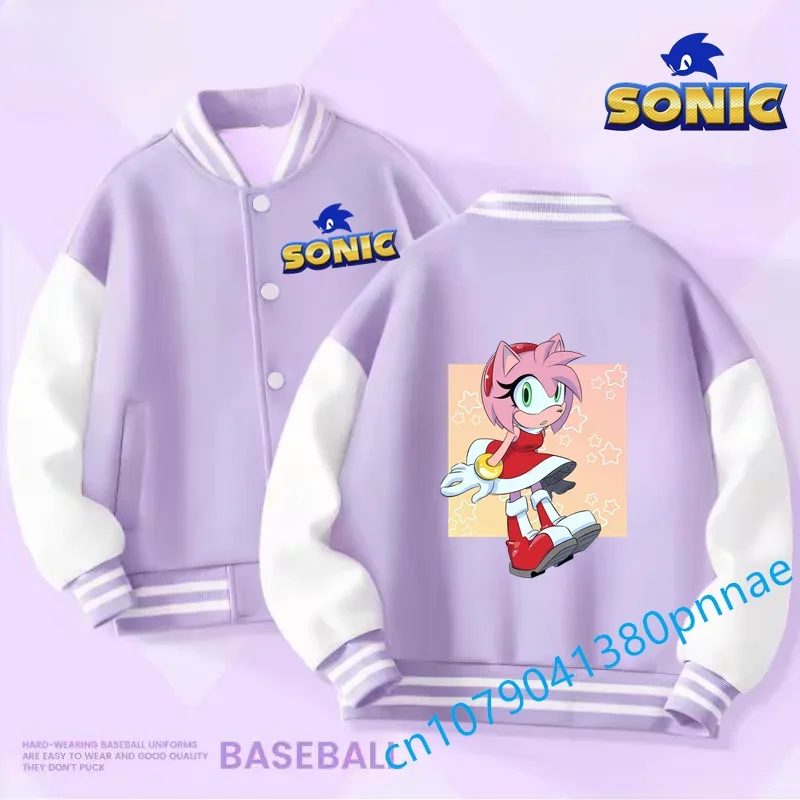 

Boys Girls Baseball Coat Baby Sonic Jacket Gift Spring Autumn New Clothes Girls Fashion Casual Sports Outerwear 3-12 Years Old