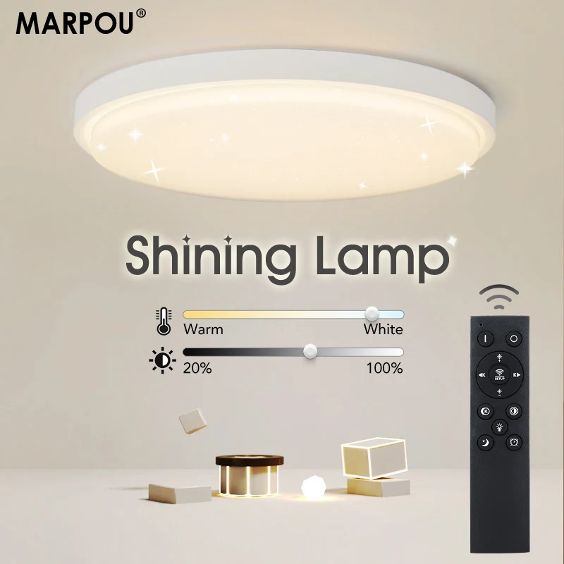 

MARPOU Star Shining Led ceiling Lamp For living room 36W Brightness Dimmable Ceiling Lamps Remote Control Lustre Lighting Fixtur