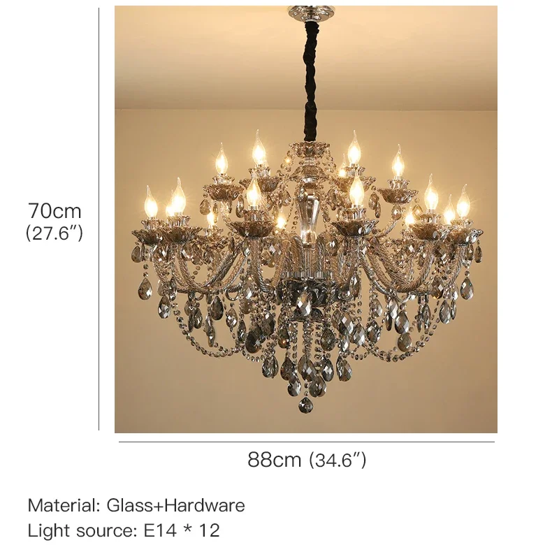 DLMH Luxurious Style Crystal Pendant Lamp European Candle Lamp Art Living Room Restaurant  Bedroom Villa Chandelier