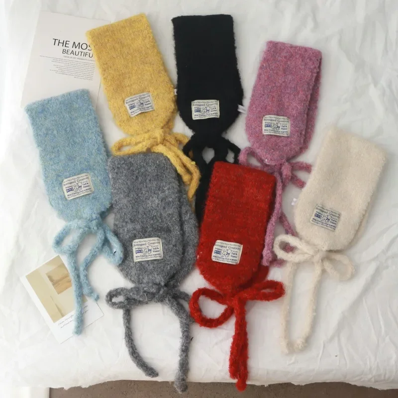 الكورية نمط لطيف متعددة الأغراض صوف الضأن الدانتيل متابعة وشاح غطاء للأذنين الإناث الدافئة جميع مطابقة الوجه يبحث غطاء للأذنين الصغيرة قبعة وشاح #4