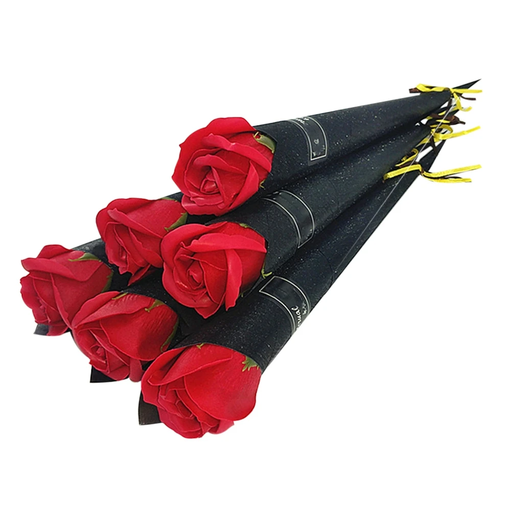 YCOC-10Pcs única rosa simulação coreano rosa sabão flor presente do dia dos namorados sabão rosas única flor de sabão artificial