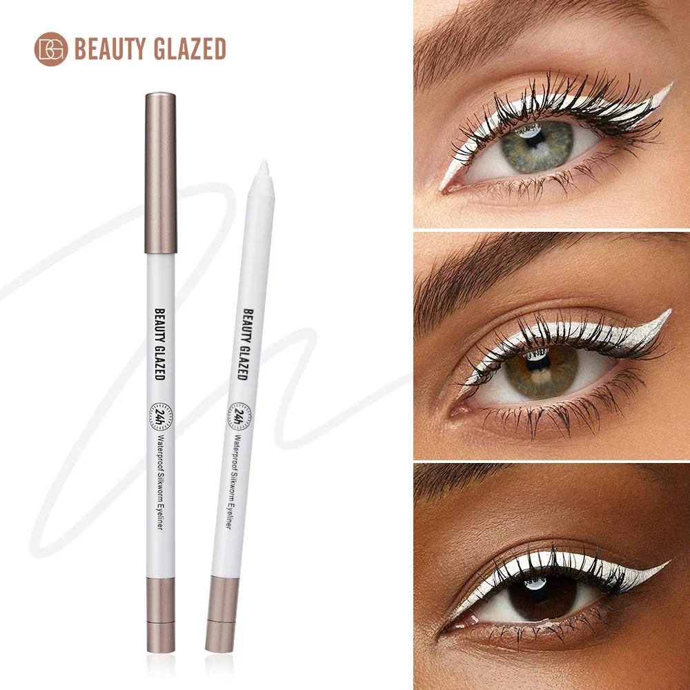 BEAUTY GLAZED Langanhaltender Weicher Gel-Highlighter Wasserfester Gelstift Weißer Eyeliner Lying Silkworm Pen Augen-Make-up