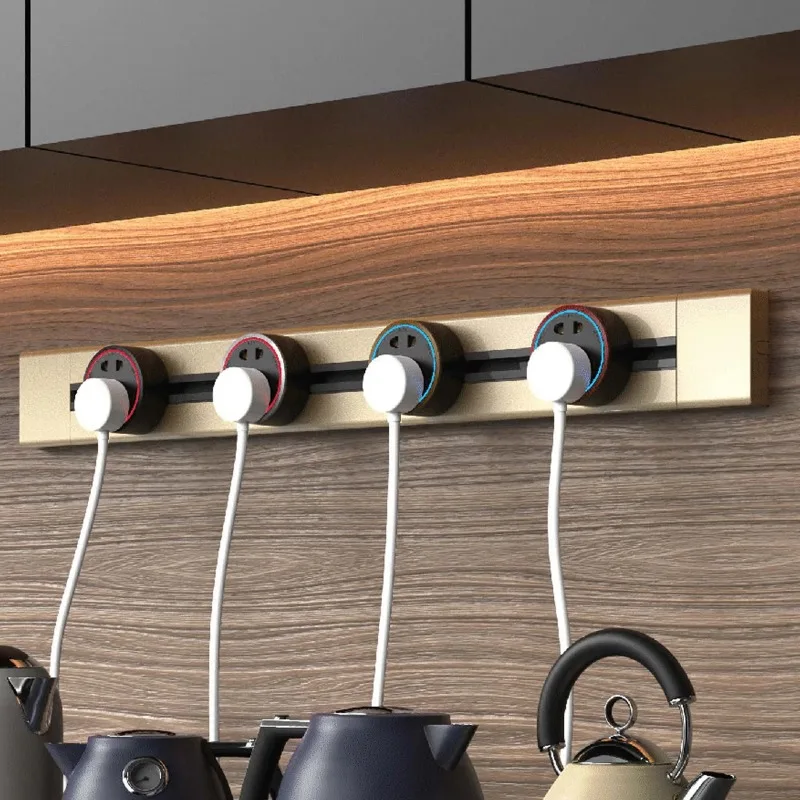 

Алюминиевая гусеничная розетка 25А для офиса или кухни, настенные розетки 60 см без адаптера, вилки и розетки системы питания