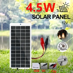 1 Solar Panel 4.5W 12V Outdoor DIY Solar Battery Charger Polycrystalline Panel DC Outdoor Portable Solar Charger, 9.8x4.7 inch