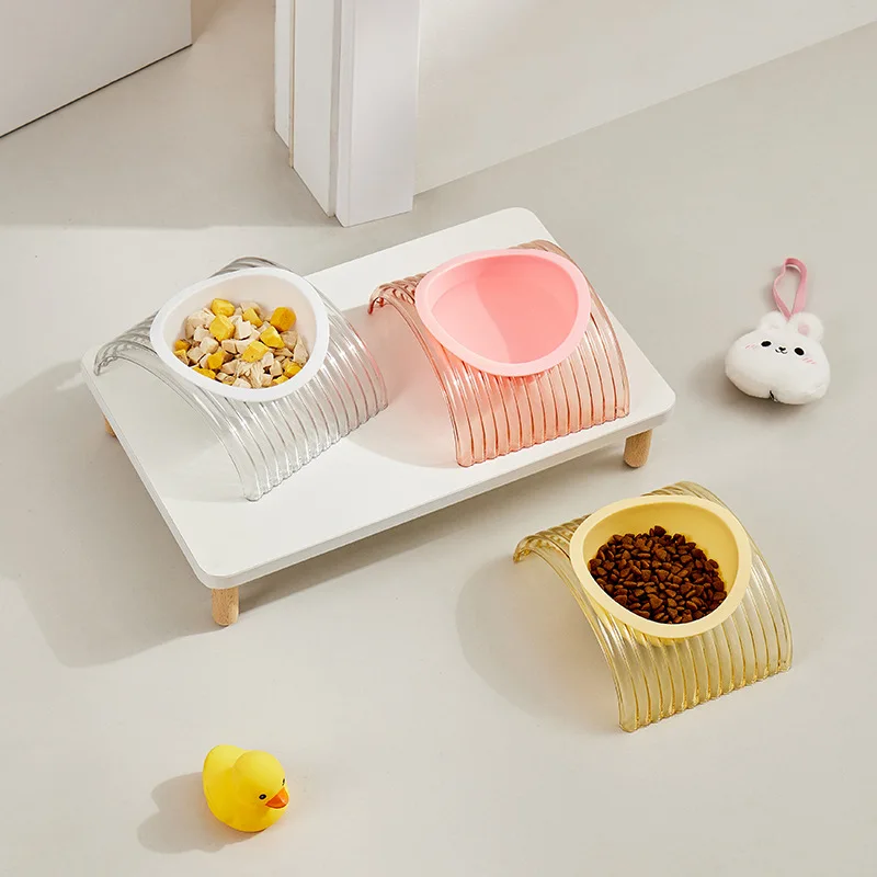 Fashion Design Dog Bowl Cat Pet Food Water Feeder Drinking Bowls Non-Slip Basin Anti-tip Kitten Puppy Bowl Dog Accessories