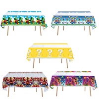 Mario Tablecloth Birthday Party Decorations Baby Shower Disposable Tableware Super Bros TableCover Kids Favor For Party Supplies