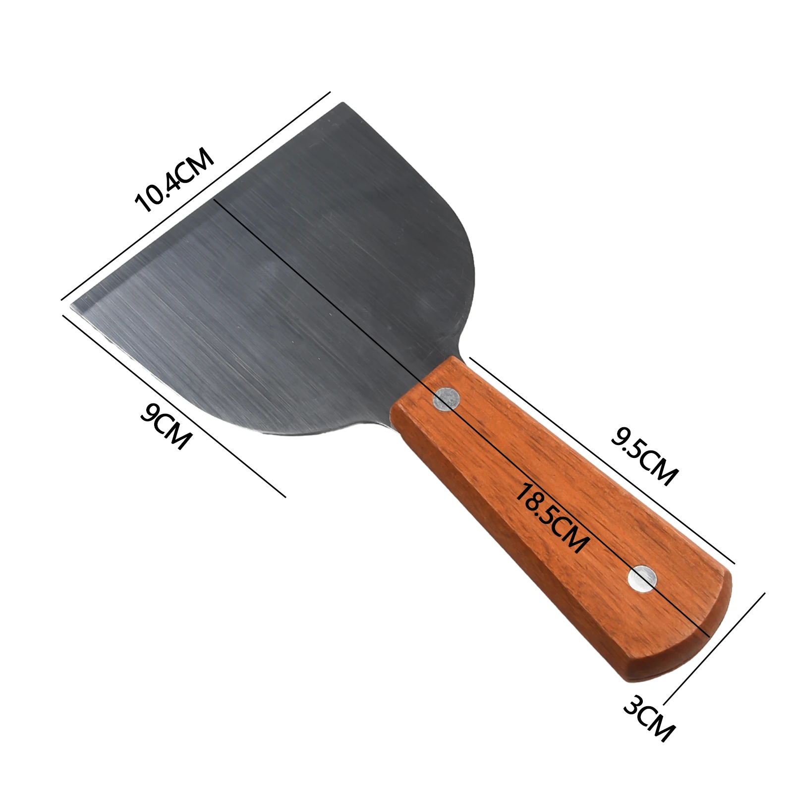 Stainless Steel Spatula Turner With Beveled Edge Hardwood Handle For Cast Iron Flat Top Grill Griddle Scraper Hamburger BBQ Tool