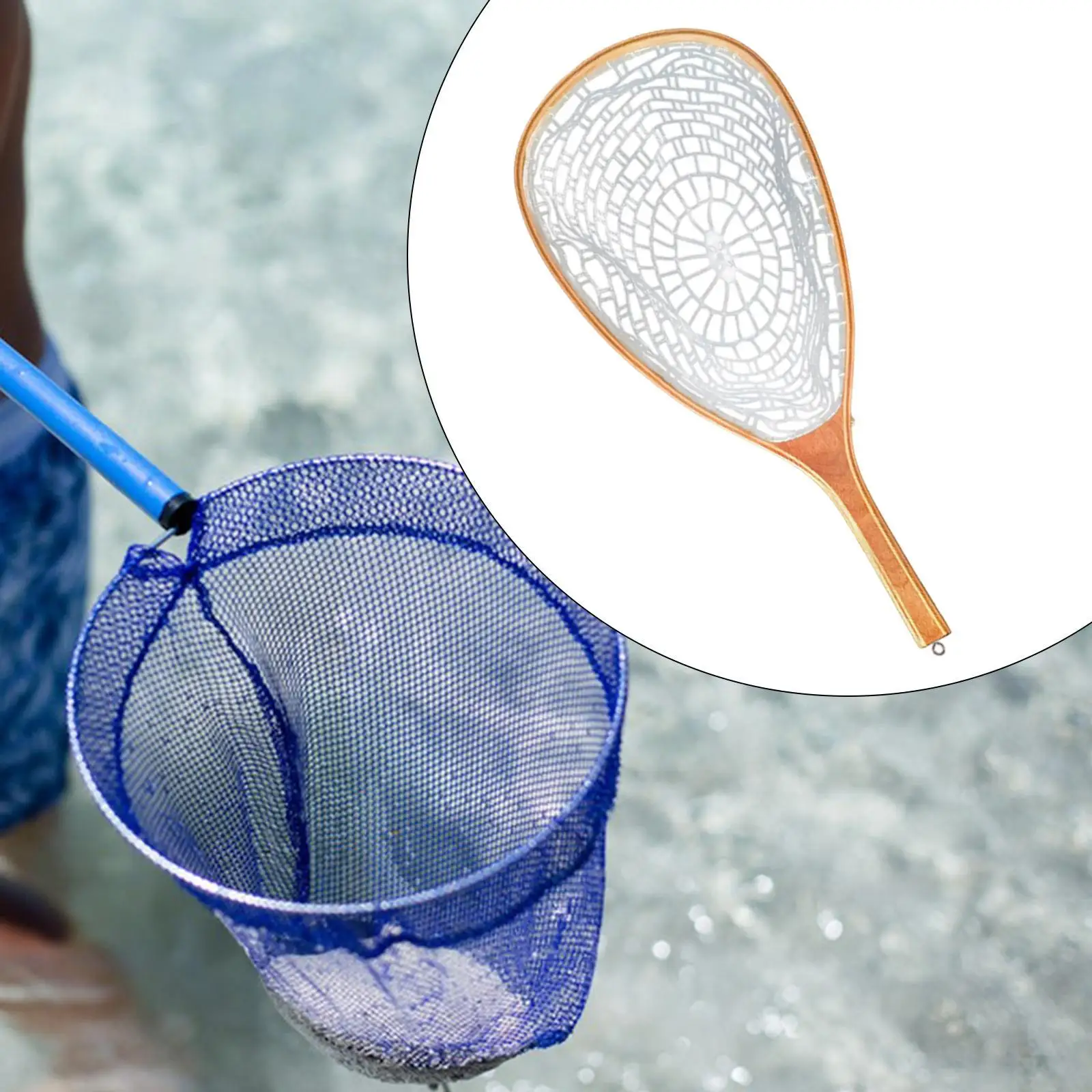 

Landing Net Fly Fishing Net Multiuse Trout Fishing Net Fishes Catching Releasing Net Fishing Tool for Saltwater Bass Ladybird