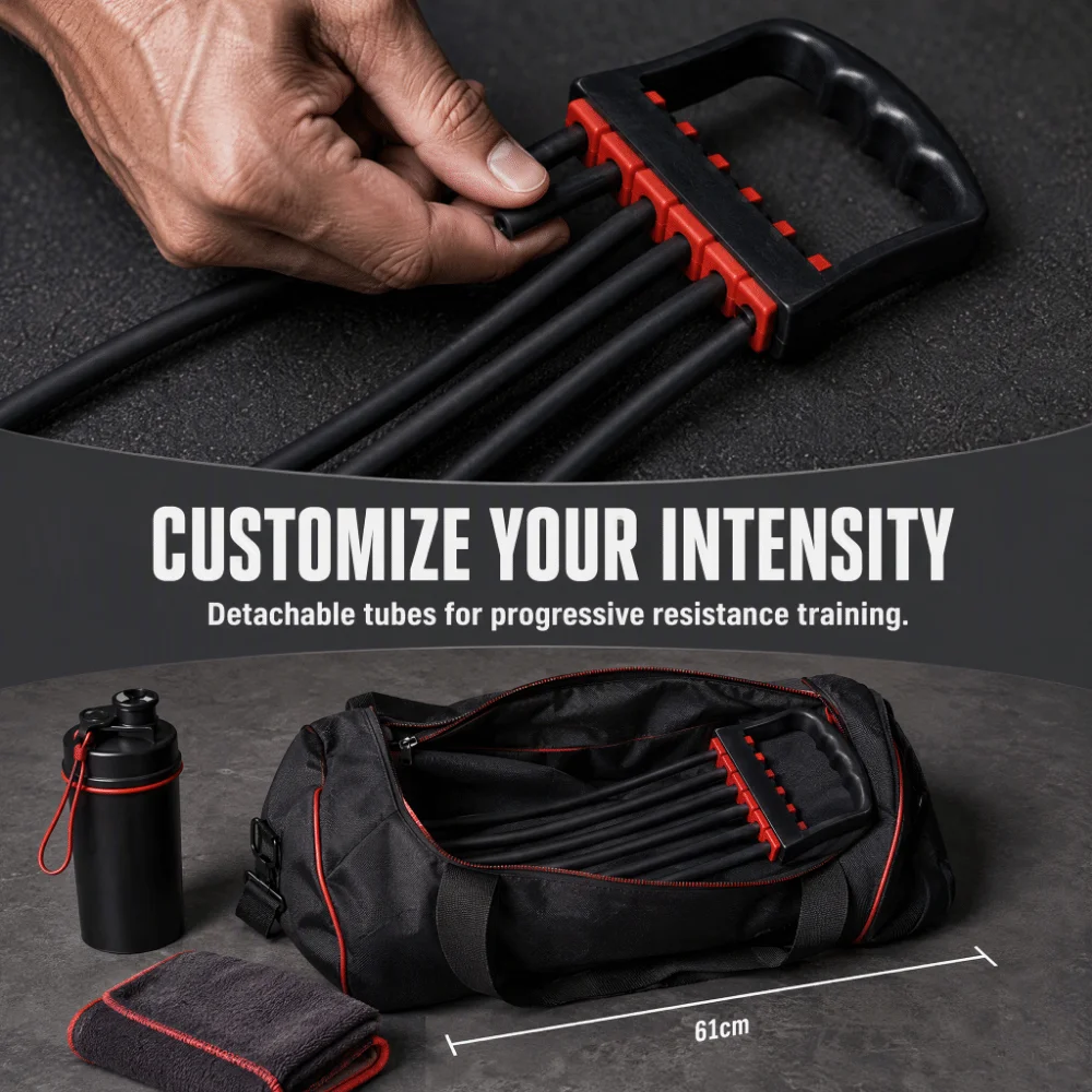 Detachable Design Chest Expander Strength Training Pull Rope Structure Resistance Band Puller Elastic Band Chest Expander Rope