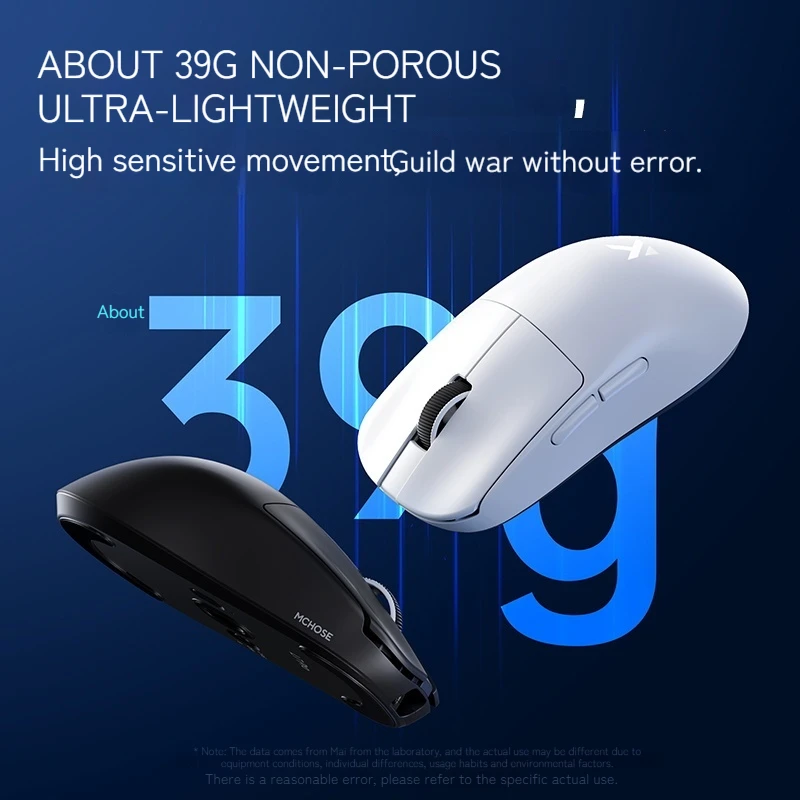 MCHOSE L7 Ultra Mouse Small Hand Grasping E-Sports Game Three Mode Pro Wireless Bluetooth Paw395 Lightweight Ergonomic Mouses
