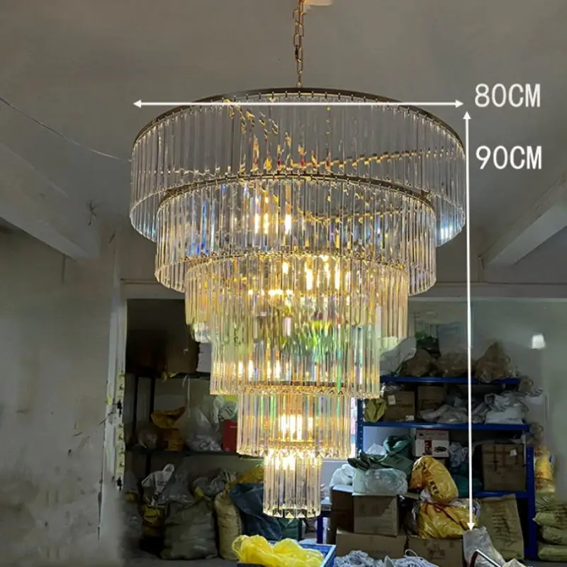 

2pcs Wedding Hall Stage Ceiling Decoration Light Acrylic Chandelier Wedding Props Multilayer Crystal Lamp Ice Strip Pendant