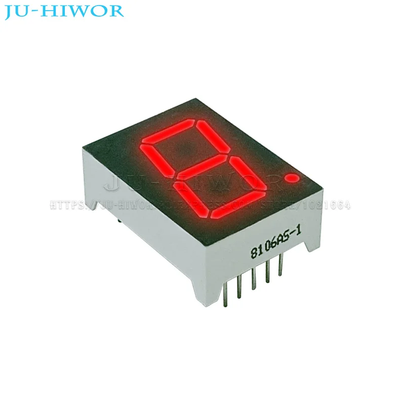 10pcs 10Pins 8106AS 8106BS 0.8 Inch 1 Digit Bits 7 Segment Red LED Digital Display Digitron Common Anode Cathode C-A C-C