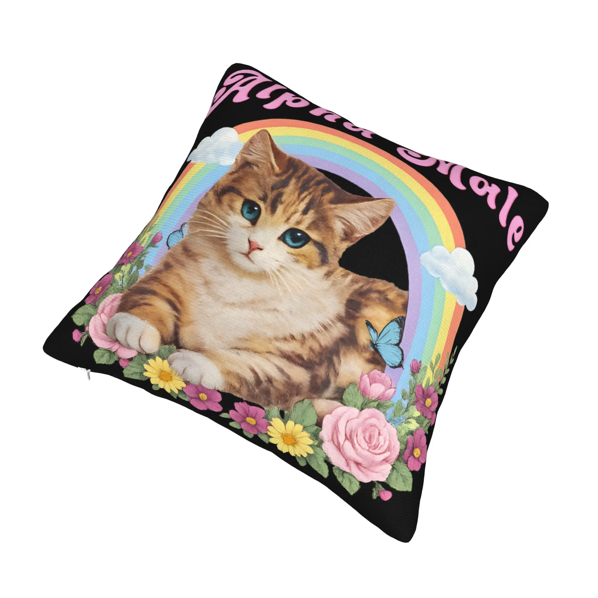 Alpha Male Cat Kitten Funny  Pillow Cover Product Printed Cushion Cover Decorations  Pillow Case Cover Home Multi Size