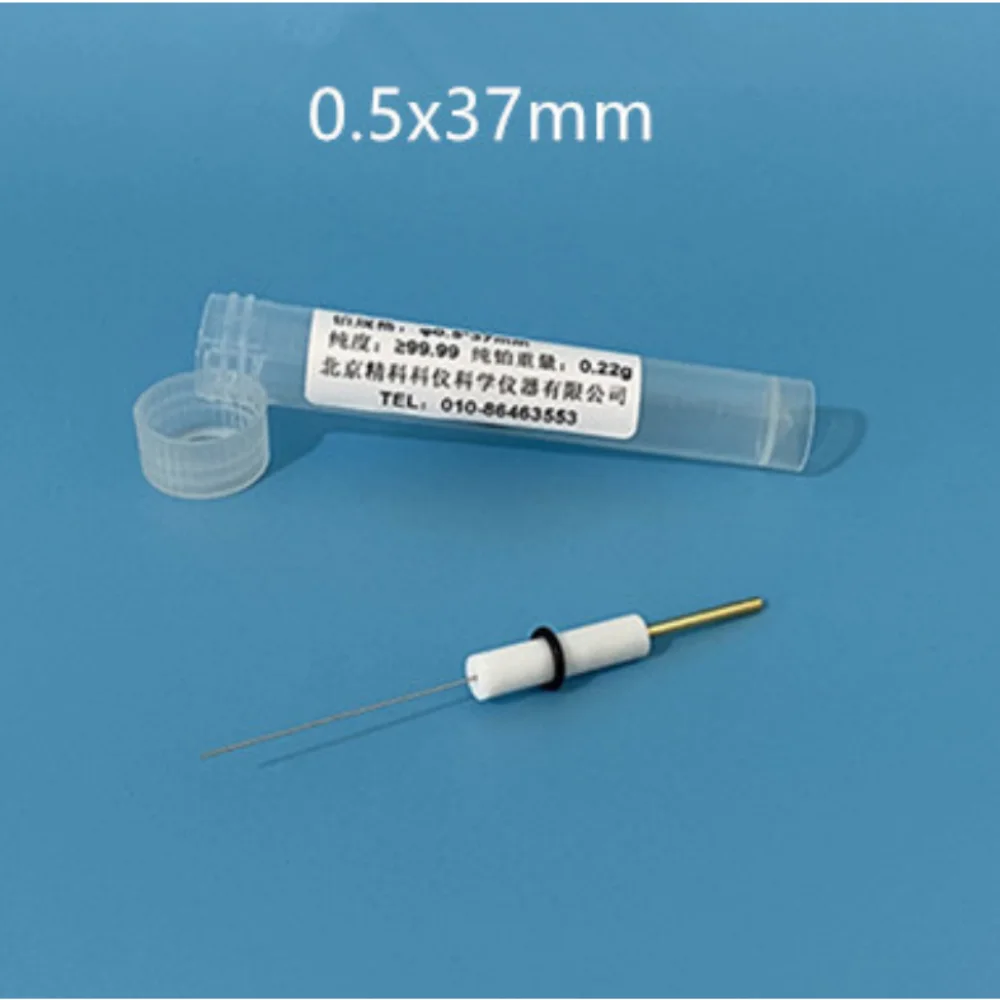 Elektroda z drutu platynowego 0,5x3,7mm/1.0x37mm; Platynowa elektroda kolumnowa 1,0x5mm/1,0x10mm. Przeciwelektroda wspomagana platyną.