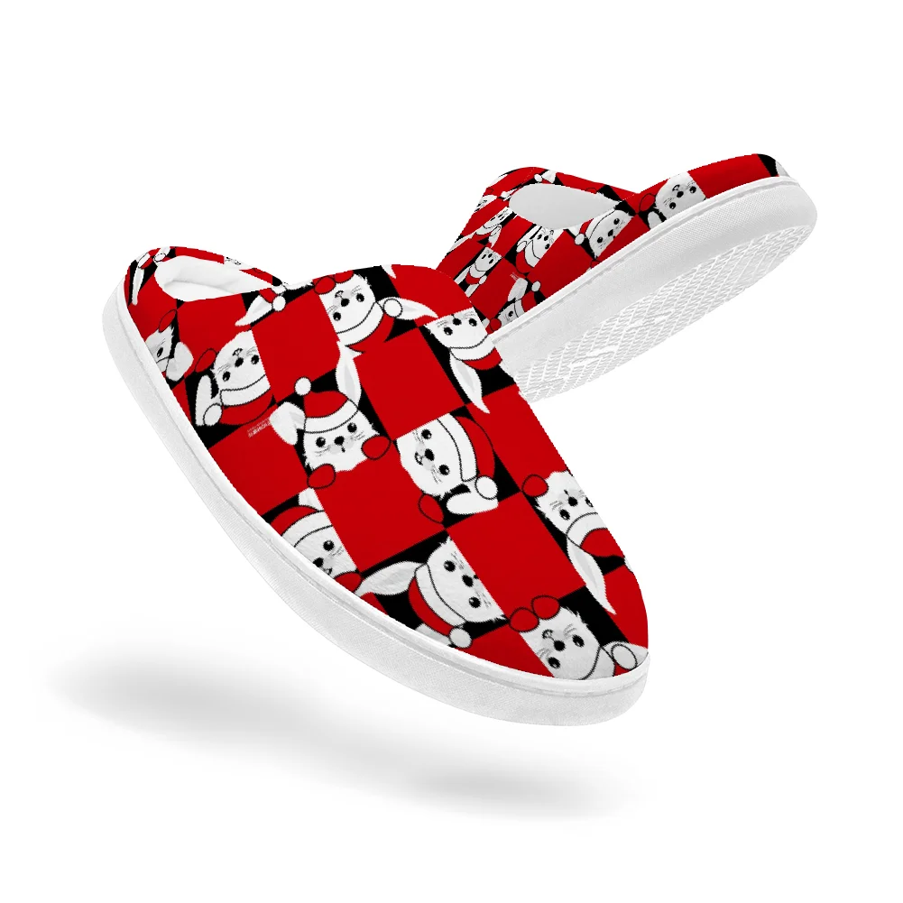 

Christmas Bunny Keep Smiling Home Cotton Slippers for High Quality Plush Casual Keep Warm Shoes Thermal Slipper