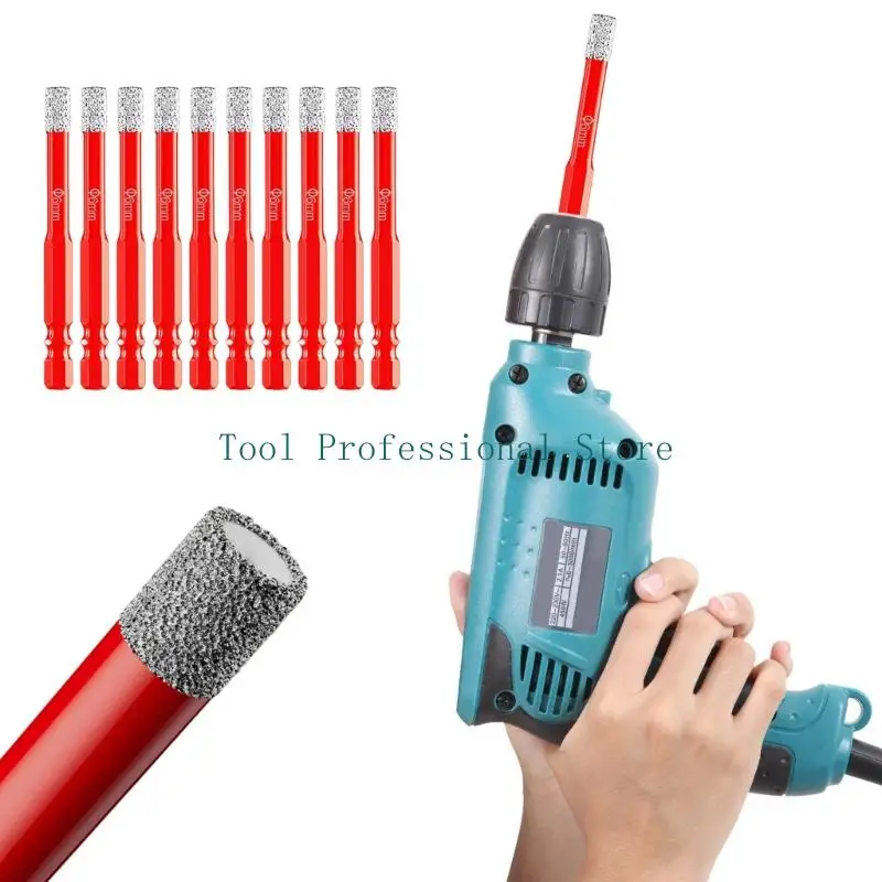 57QF 10Pcs Brazed Diamonds Hole Sawer Professional Dry Cutting Marble Vitrified Tiles