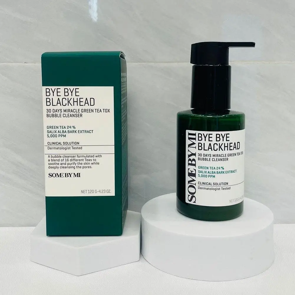 SOME BY MI 30 Days Miracle Green Tea Foam Cleanser 120ml Bye Bye Blackhead Light Dense Foam Gentle Cleansing For All Skin