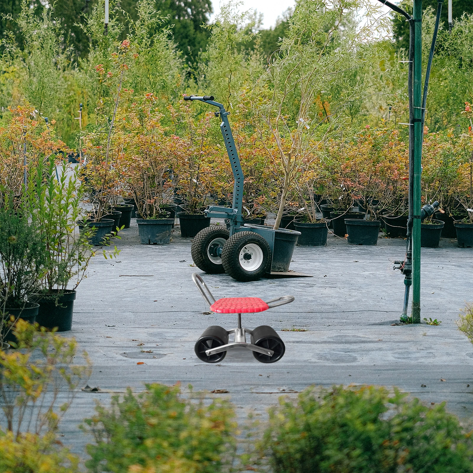 

Mobile Garden Stool Wheel Durable Lightweight Small Space-saving Rolling Seat Wheel for Camping Fishing Travel Picnic Gardening
