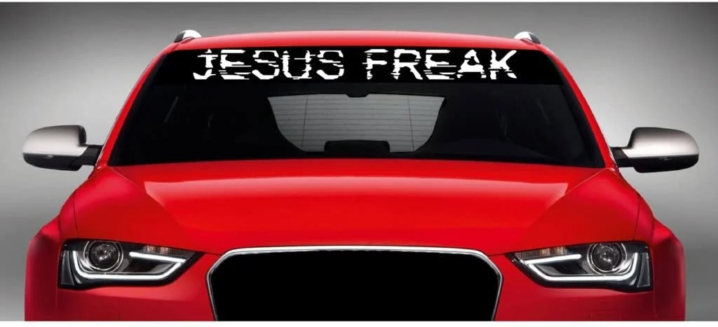 

For Noizy Graphics 40" x 4" Jesus Freak Christian Car Windshield Sticker Truck Window Vinyl Decal