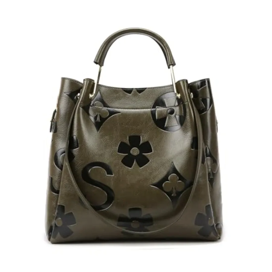 

Женские сумки с цветочным принтом - Набор сумок из тисненой кожи с верхней ручкой, большая сумка через плечо, дамская сумка-ведро, сумка-хобо, тоут