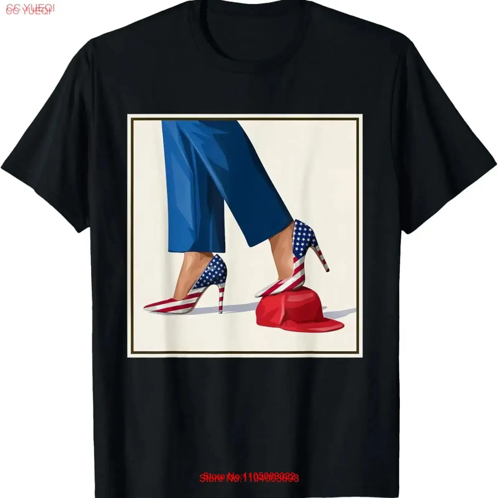 Камала Харрис на каблуках, футболка с красной шляпой в стиле Maga, винтажная стираная мужская модная стильная дизайнерская одежда, дышащая