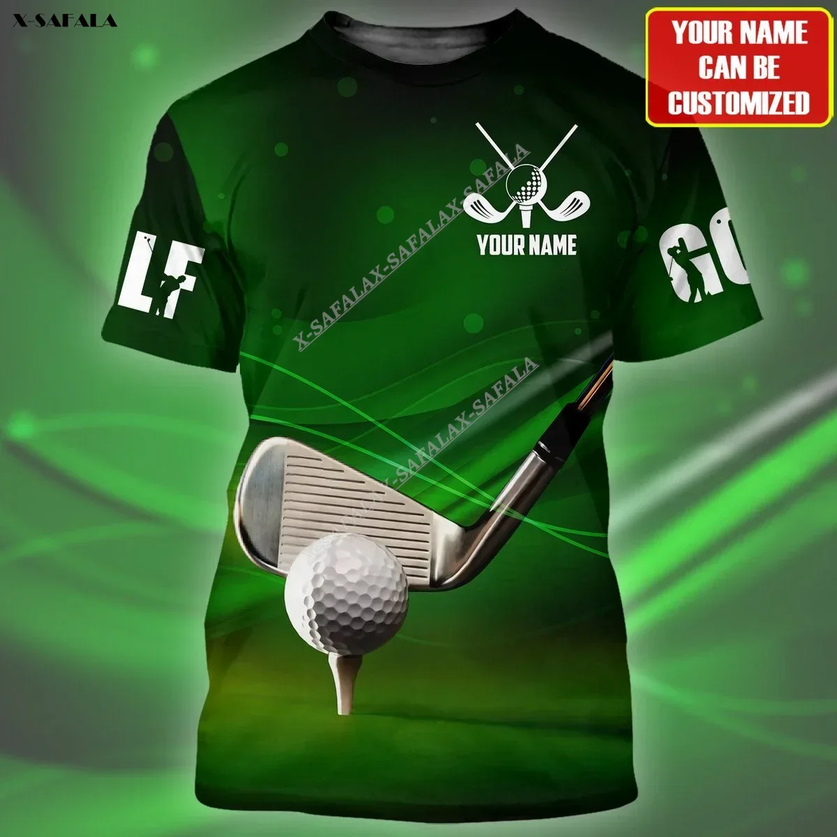 Golf Sports Golf Club Custom Name 3D Print High Quality Green Elastic force T-shirt Summer Round Neck Men Female Casual Top