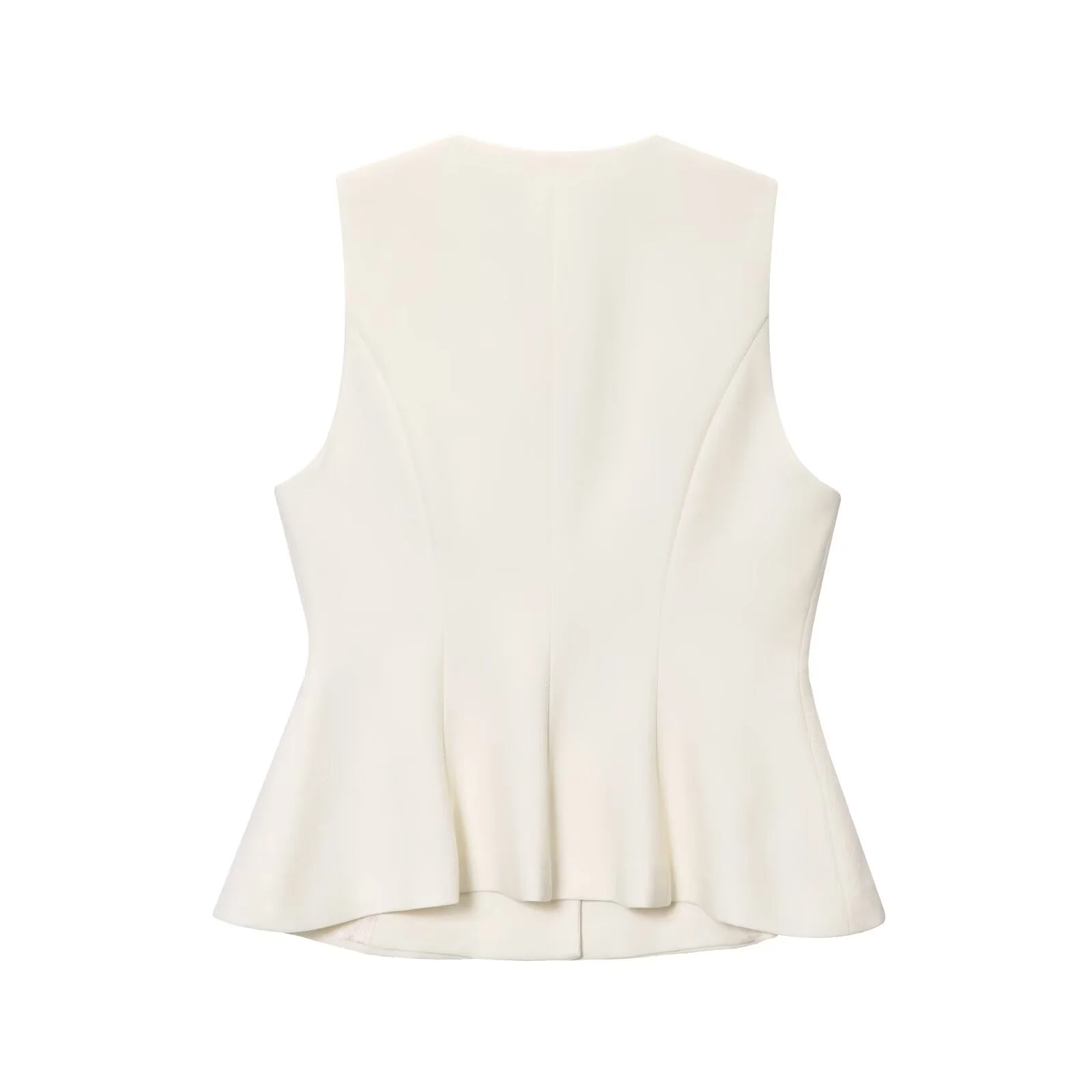 RARA2025 جديد الصيف الملابس النسائية الخصر تنورة قصيرة نمط تنحنح جولة الرقبة سترة دون أكمام أعلى + عالية الخصر بنطلون مستقيم