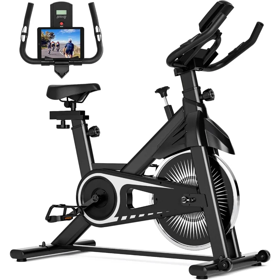 Exercise Bike,Adjustable Resistance Indoor Cycling Bike for Home Exercise - Stationary Bike with Smartphone Holder, LCD Display